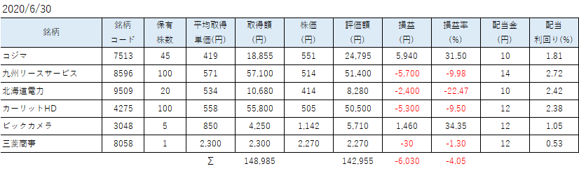 6月SBINM保有株