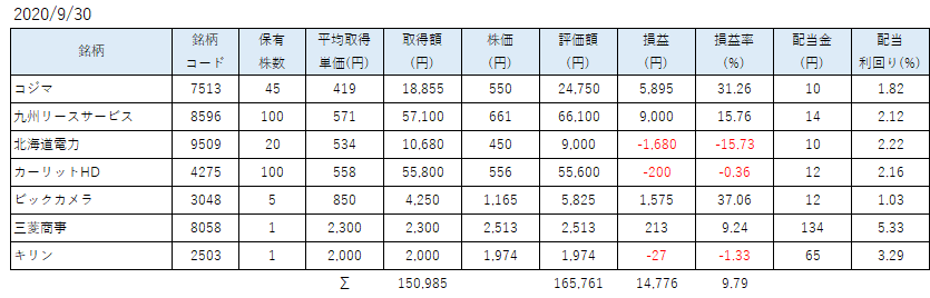 9月SBINM保有株a