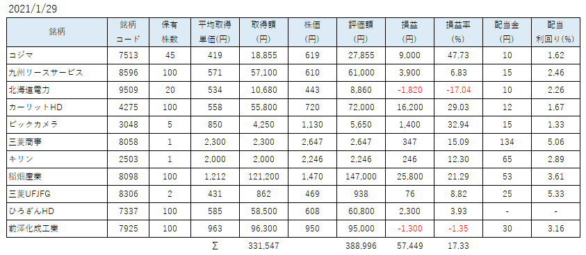 1月SBINM保有株